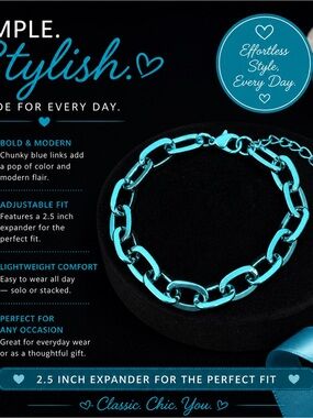 paparazzi Chunky Blue Link Bracelet